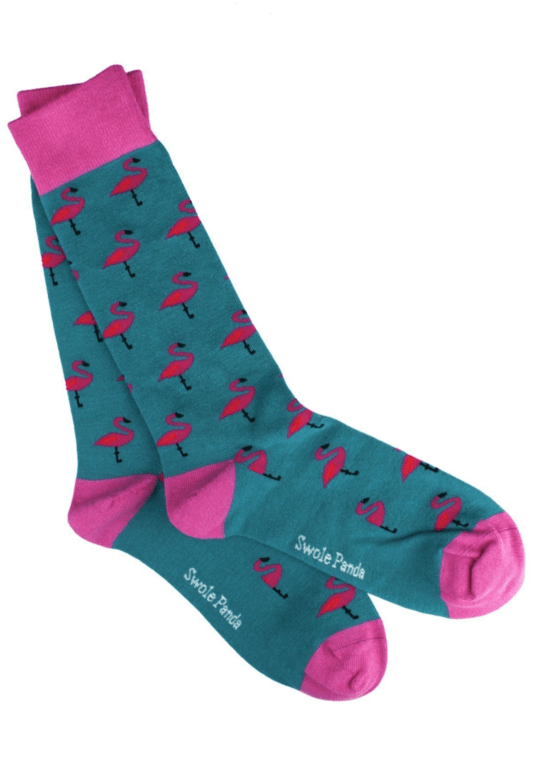 Swole Panda Bamboo Socks - Flamingos