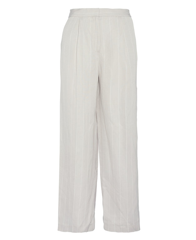 Barbour Celeste Linen Blend Trousers - French Oak Pinstripe