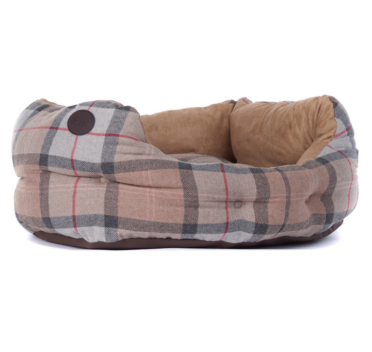 Barbour Luxury Dog Bed 24"  - Taupe/Pink