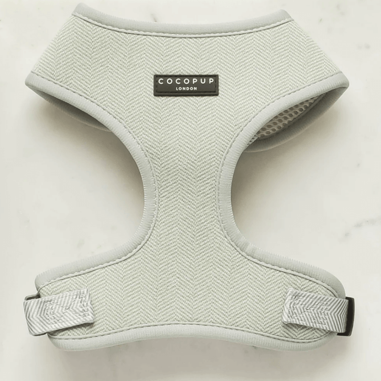 Cocopup London Sage Tweed Adjustable Neck Harness - Sage Tweed
