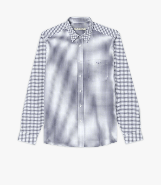 R.M.Williams Collins Long Sleeve Shirt - Navy White