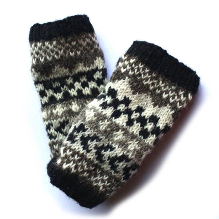 From The Source Winter Stripe Wrist Warmer  - Black and White