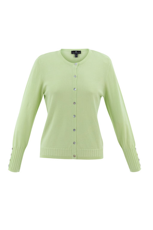 Marble Classic Short Cardi - Lime