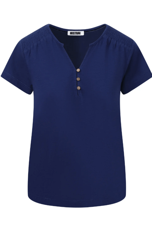 Mistral Short Sleeve Notch Neck Jersey Tee - Insignia Blue