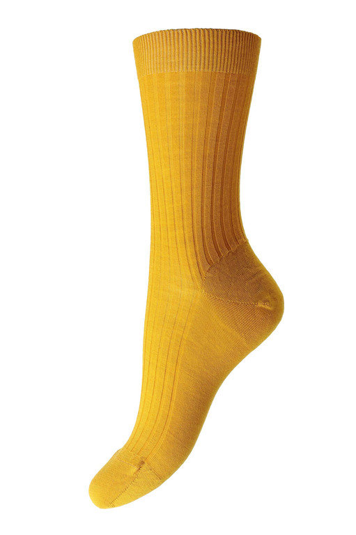 Pantherella Rose Merino Sock - Bright Gold