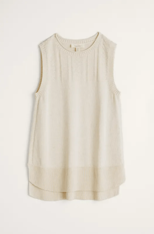 Seasalt Smallcombe Organic Cotton Knitted Vest  - Chalk