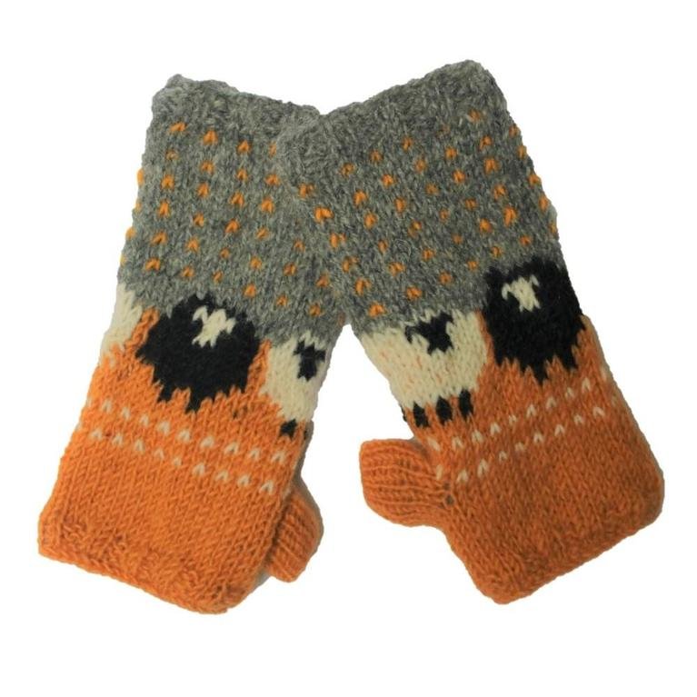 From The Source Sheep Mittens - Ochre