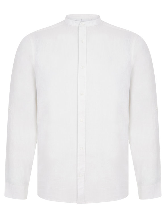 SRG Jadran Linen Grandad Shirt - White