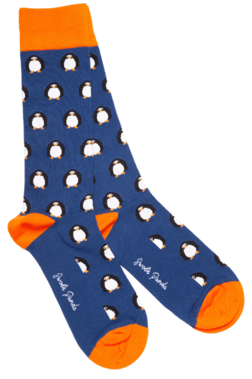 Swole Panda Women's Bamboo Socks  - Navy Penguin