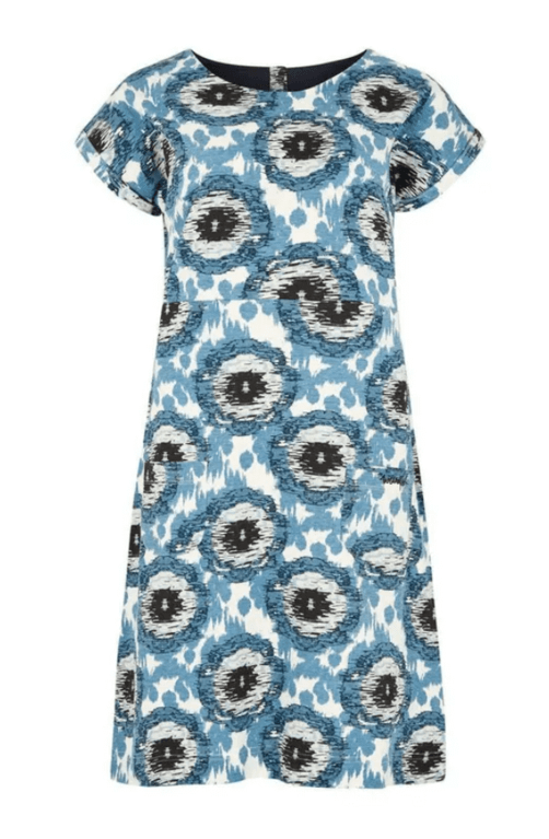 Weird Fish Tallahassee Organic Cotton Jersey Dress - Pale Denim