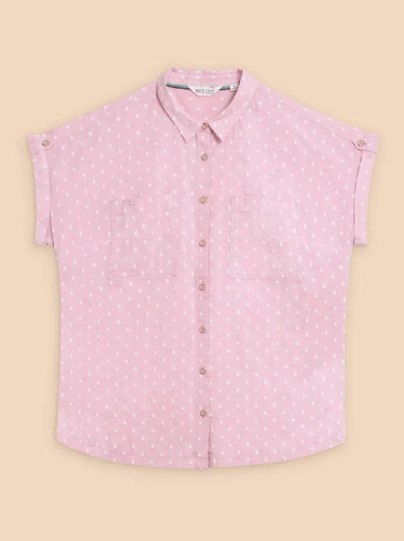 White Stuff Ellie Organic Cotton Shirt  - Pink Multi