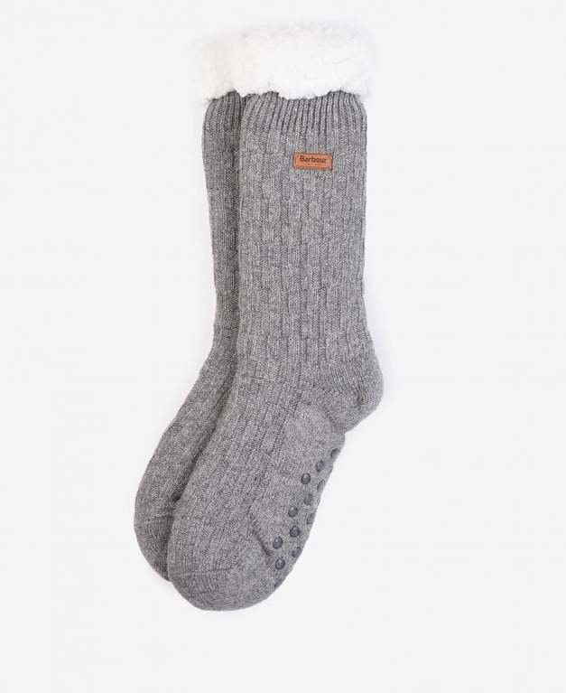 Barbour Cable Lounge Socks - Grey