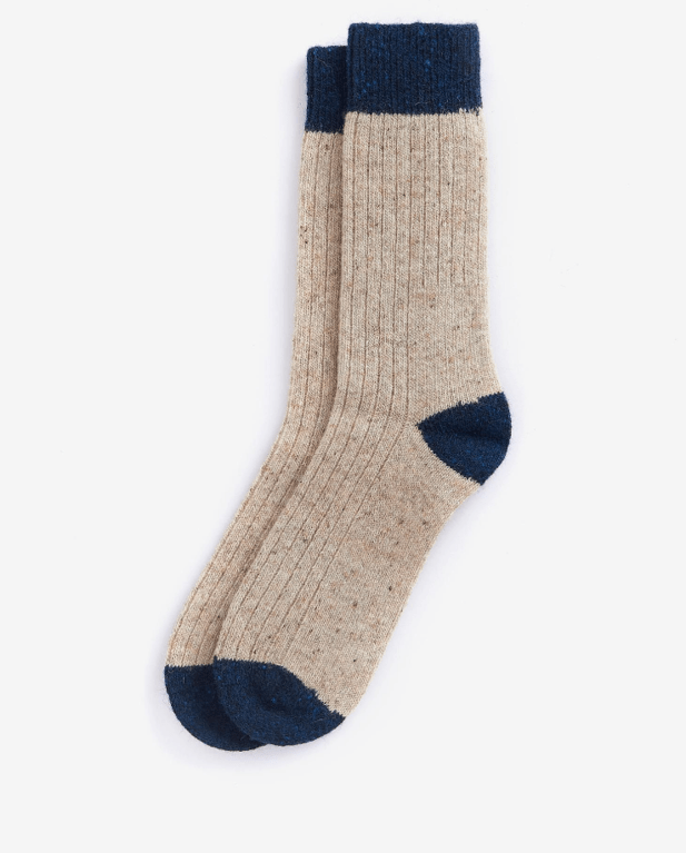 Barbour Houghton Sock  - Stone/Navy