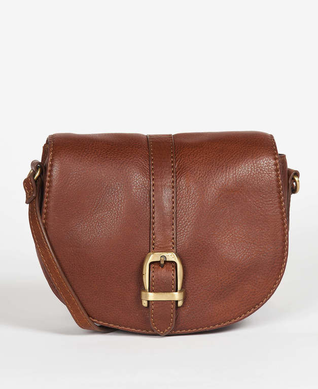 Barbour Laire Leather Saddle Bag  - Brown