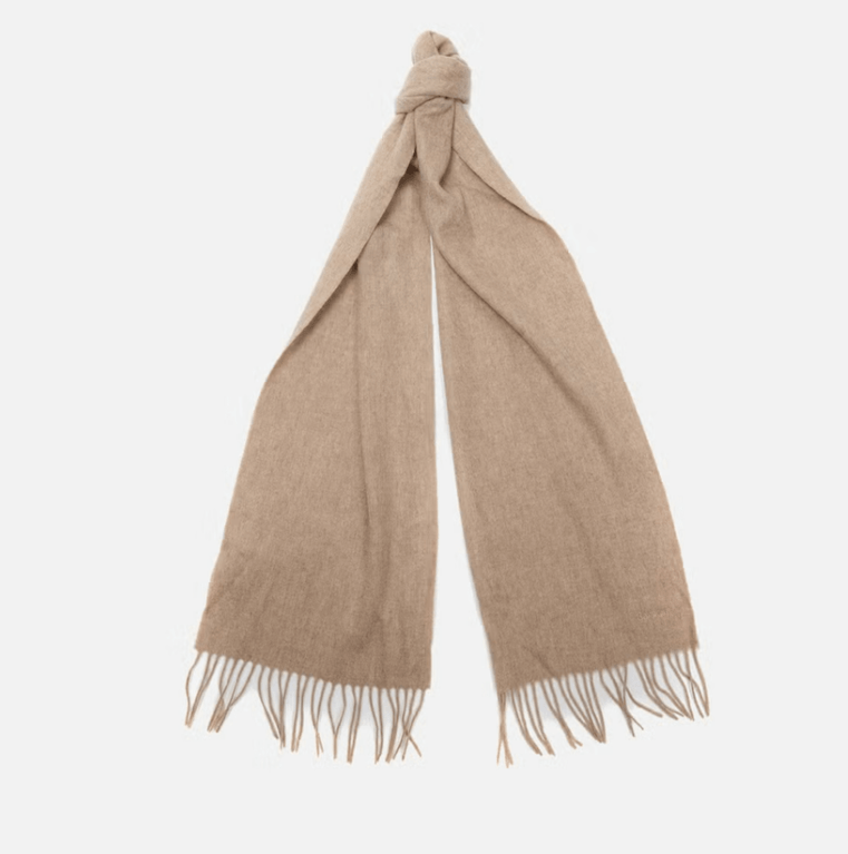 Barbour Plain Lambswool Scarf  - Light Brown