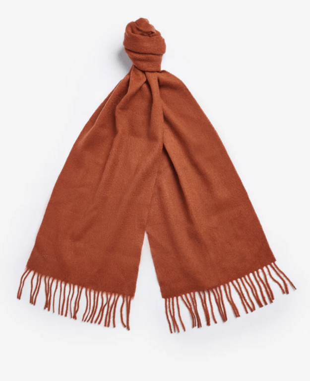 Barbour Plain Lambswool Scarf - Dark Ginger 