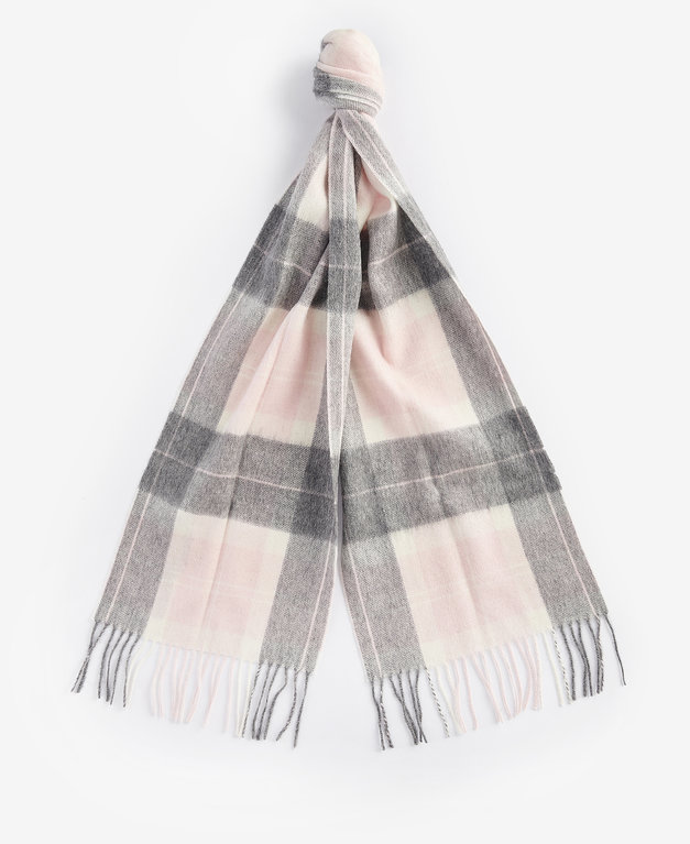 Barbour Tartan Scarf Cashmere/Lambswool - Pink/Grey 