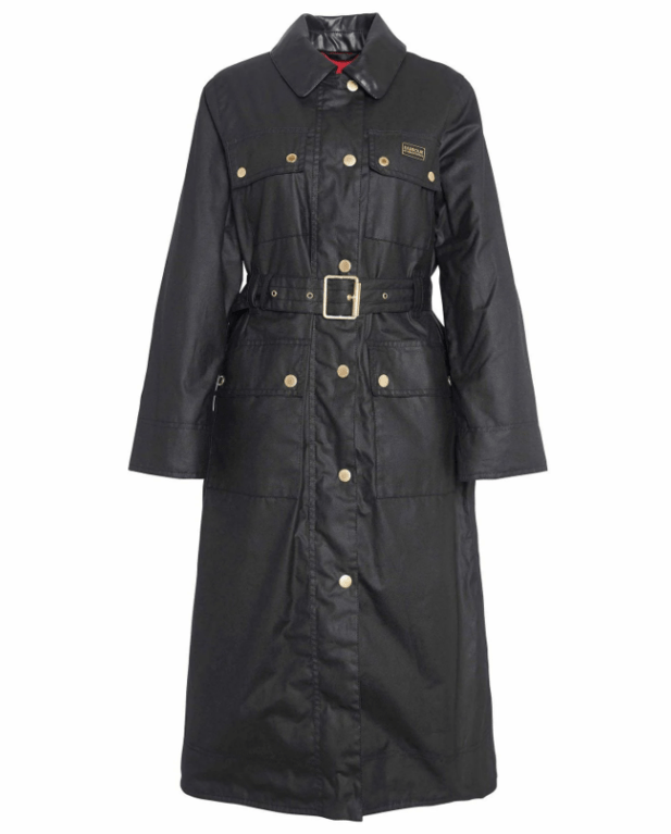 Barbour International Milla Waxed Trench Coat  - Black