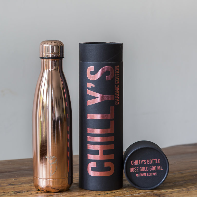 Chilly's, Water Bottle 500ml - Chrome Rose Gold