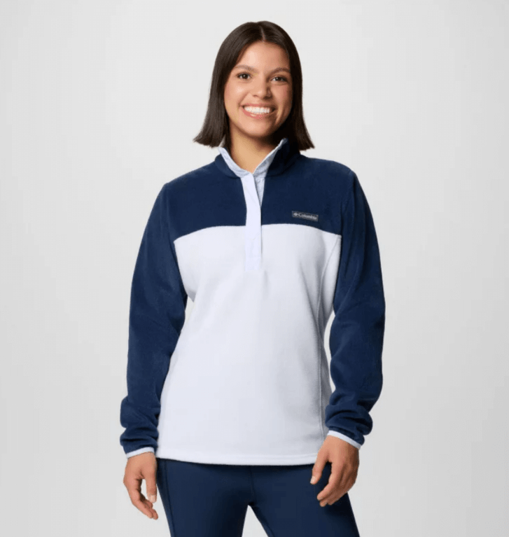 Columbia Women's Benton Springs Half Zip Snap Pullover - Collegiate Navy/Snowdrift