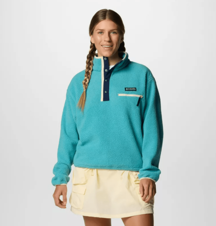 Columbia Women's Helvetia II Cropped Sherpa Half Snap Fleece - Teal