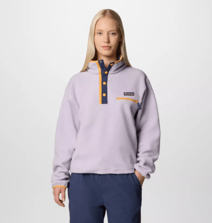 Columbia Women's Helvetia II Cropped Sherpa Half Snap Fleece - Lavender Pearl 