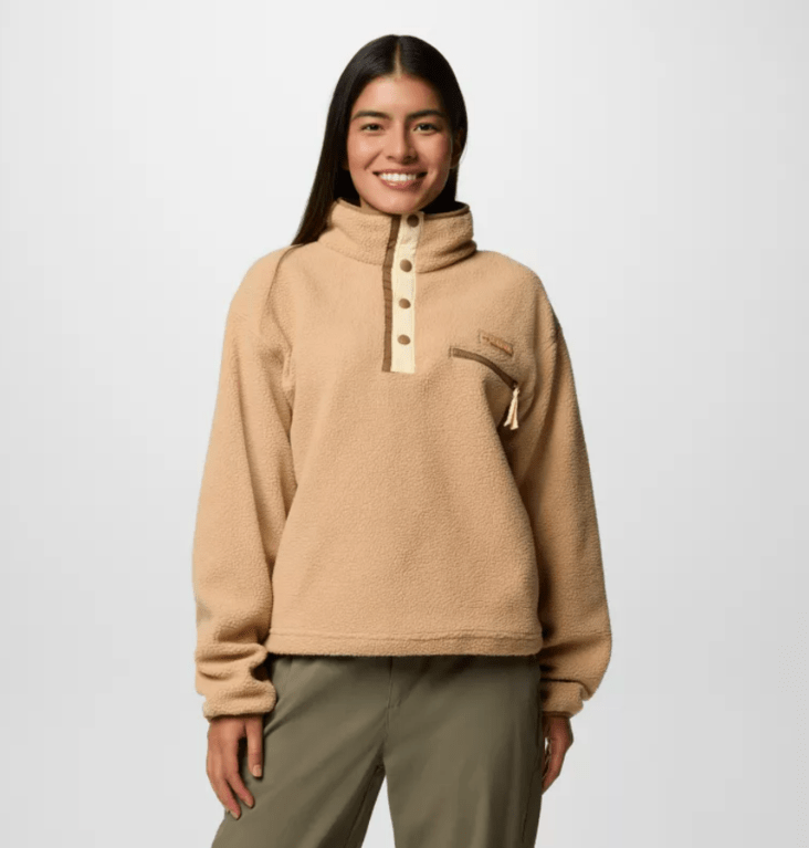 Columbia Women's Helvetia II Cropped Sherpa Half Snap Fleece - Canoe