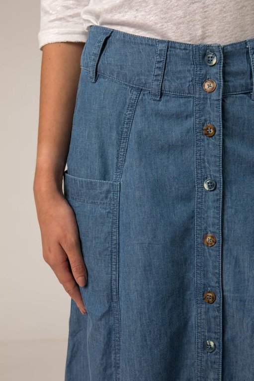 Button Detail Denim Tabbard – Mistral Online