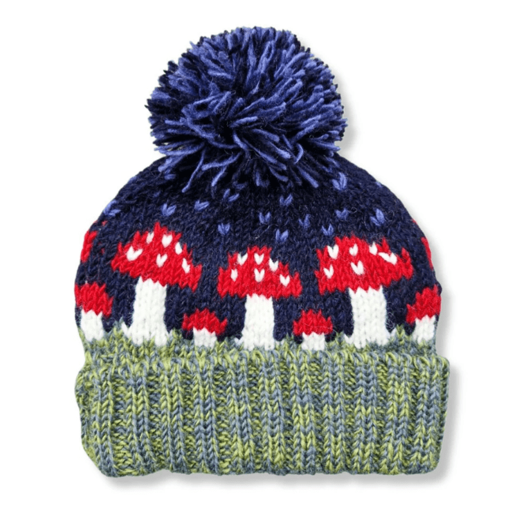 From The Source Mushroom Bobble Hat  - Midnight