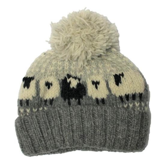 From The Source Sheep Bobble Hat - Grey