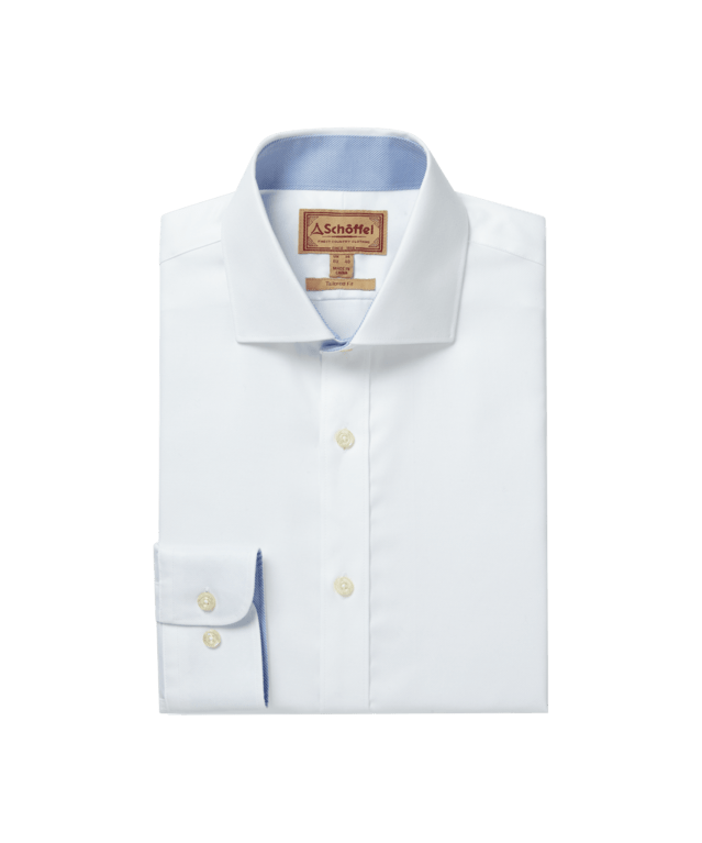 Schöffel Greenwich Tailored Shirt  - White Diagonal 