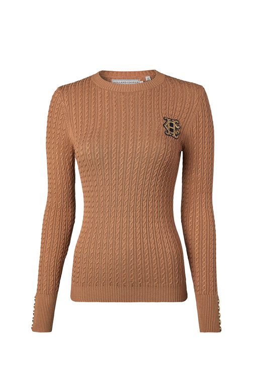 Holland Cooper Princeton Crew Neck - Dark Camel