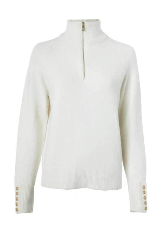 Holland Cooper Tori Half Zip Knit - Natural