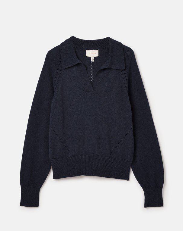 Joules Mia Pointelle Jumper  - Navy