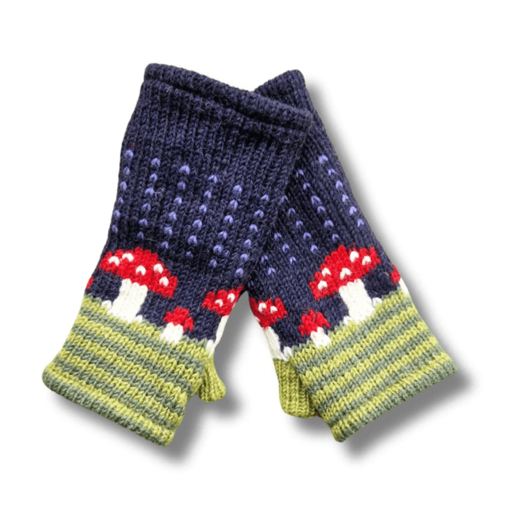 From The Source Mushroom Wrist Warmers - Midnight