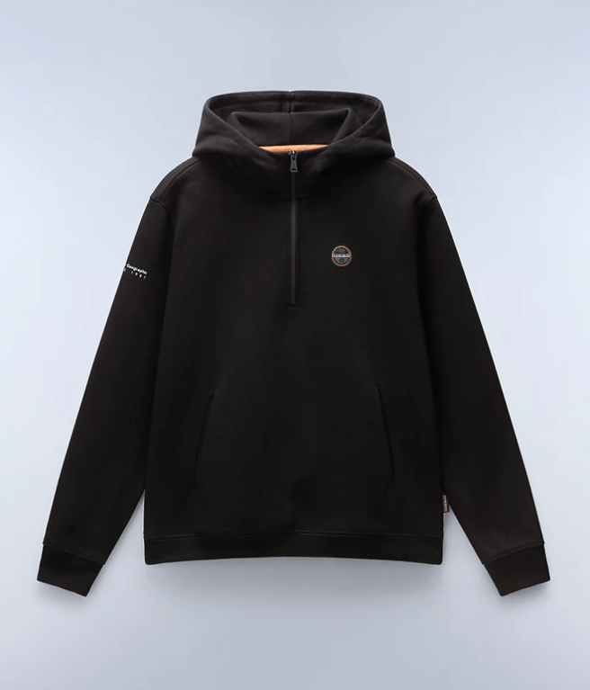 Napapijri Badge Hoodie  - Black