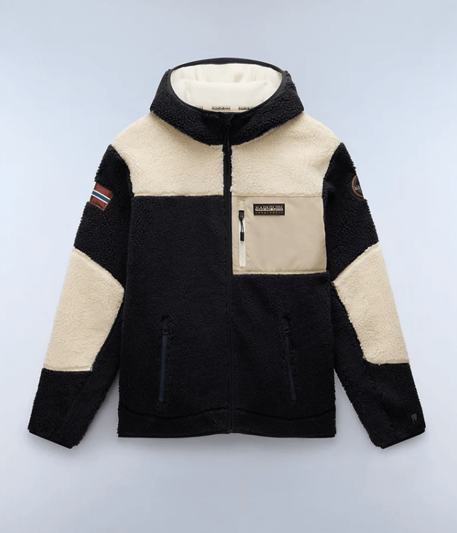 Napapijri Yupik Full Zip Fleece - Black/Natural 