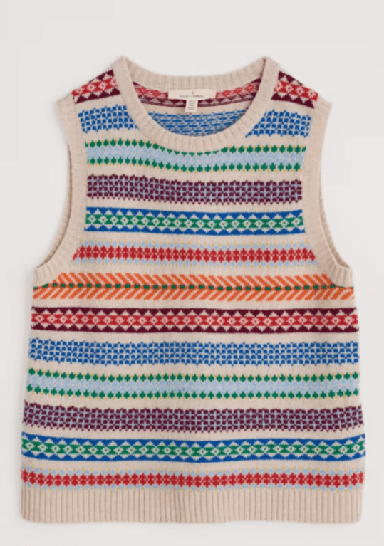 Seasalt Percella Cove Fair Isle Knitted Vest - Knit Abstraction Multi