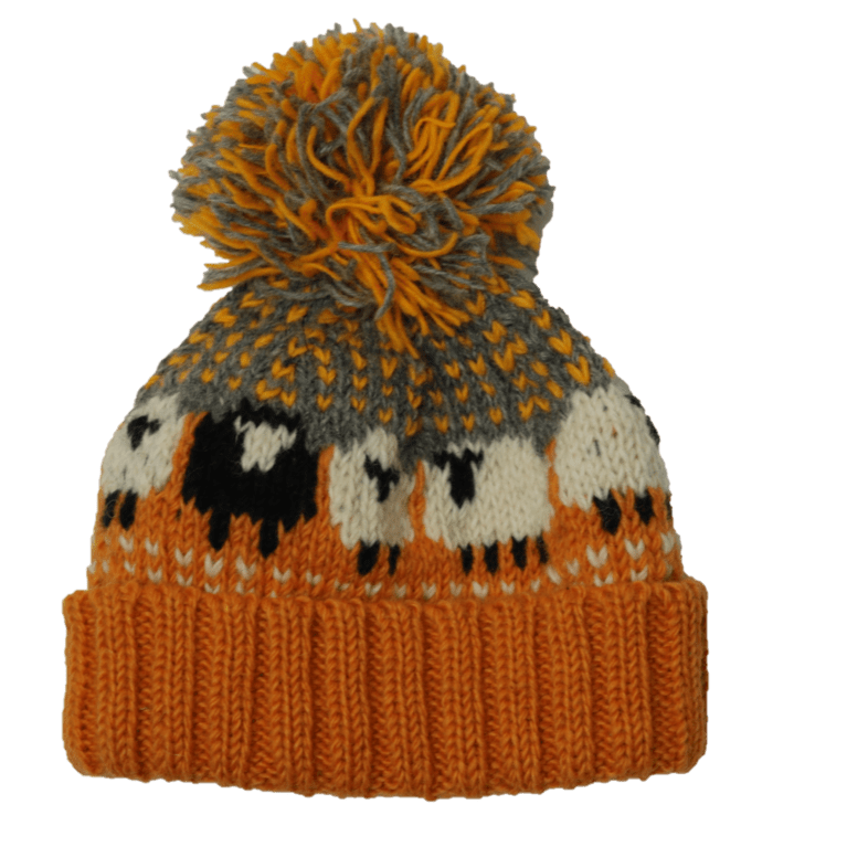 ochre bobble hat