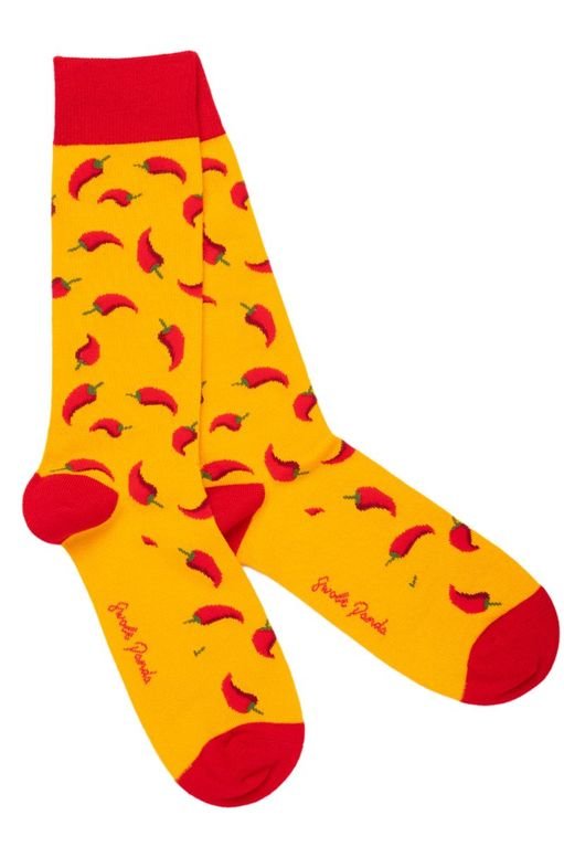 Swole Panda Bamboo Socks - Red Chilly