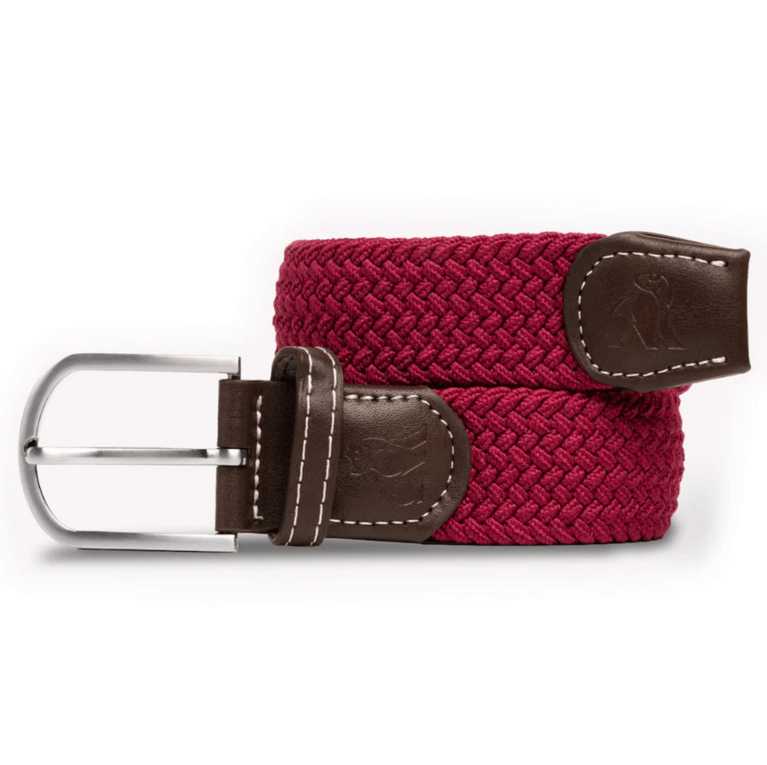 Swole Panda Recycled Woven Belt - Burgundy