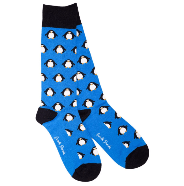 Swole Panda Women's Bamboo Socks Comfort Cuff - Penguin