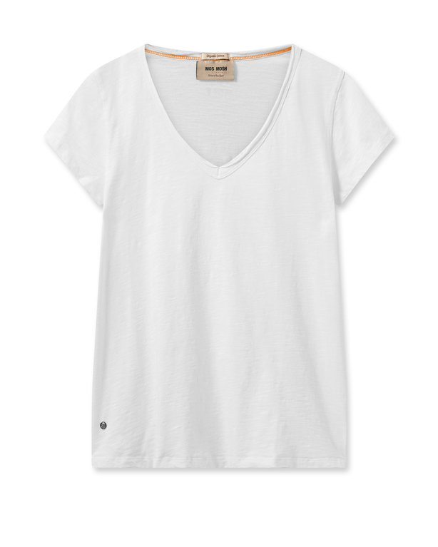 MOS MOSH Tulli V Neck Tee  - White