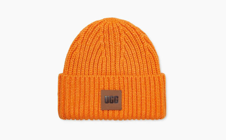 UGG Rib Knit Beanie  - Orange
