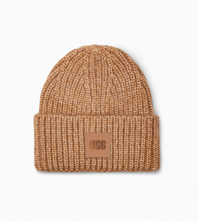 UGG Women's Chunky Rib Knit Beanie  - Camel