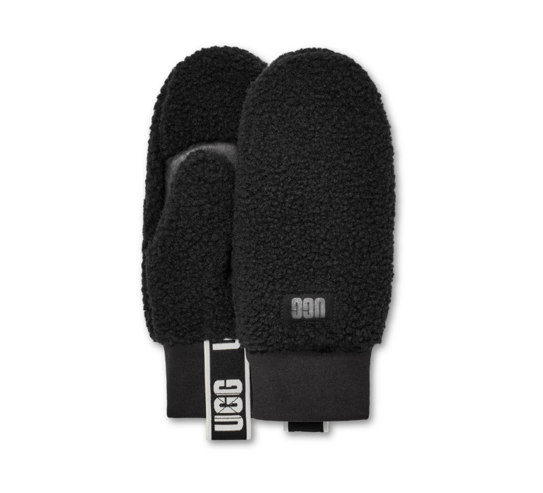 UGG Women's Fluff Mitt Logo Tape  - Black