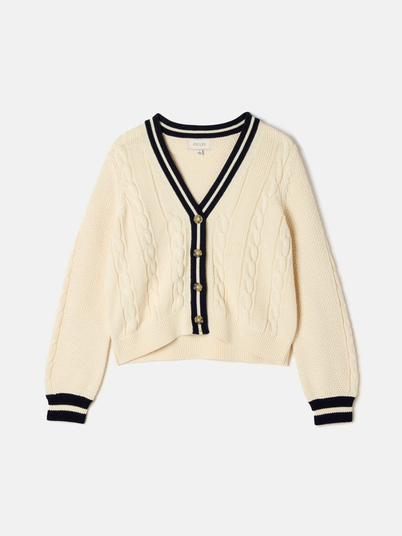 Joules Centre Court Cardigan  - Cream