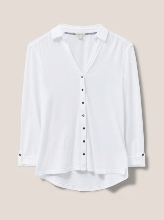 White Stuff Annie Jersey Shirt - Brilliant White 