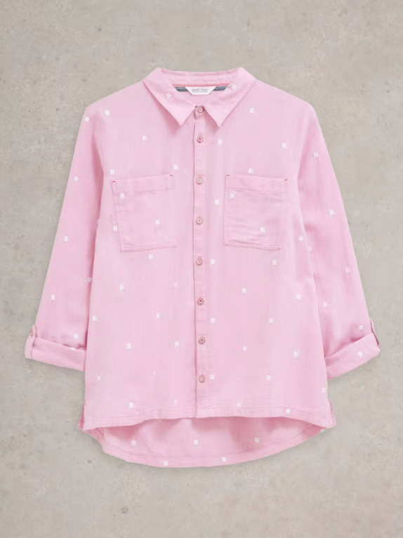 White Stuff Sophie Organic Cotton Shirt  - Pink Multi