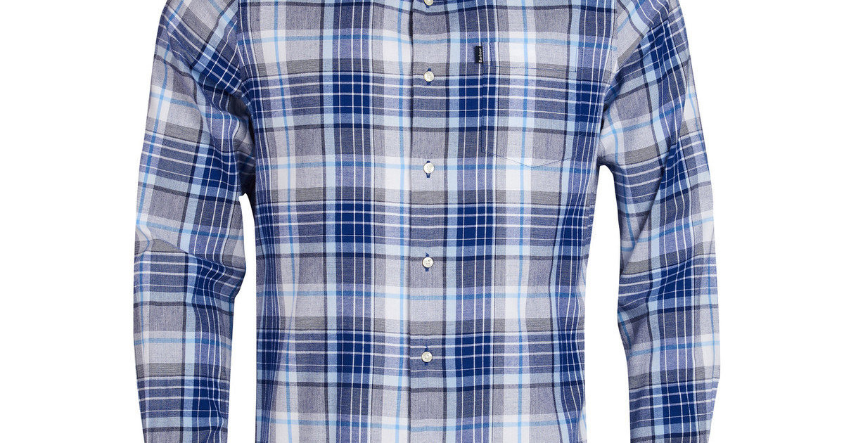 barbour blue check shirt